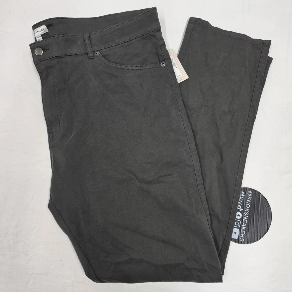 Peter Millar Signature Sateen 5 Pocket Pants IRDIM Grey Men's Size 42x34